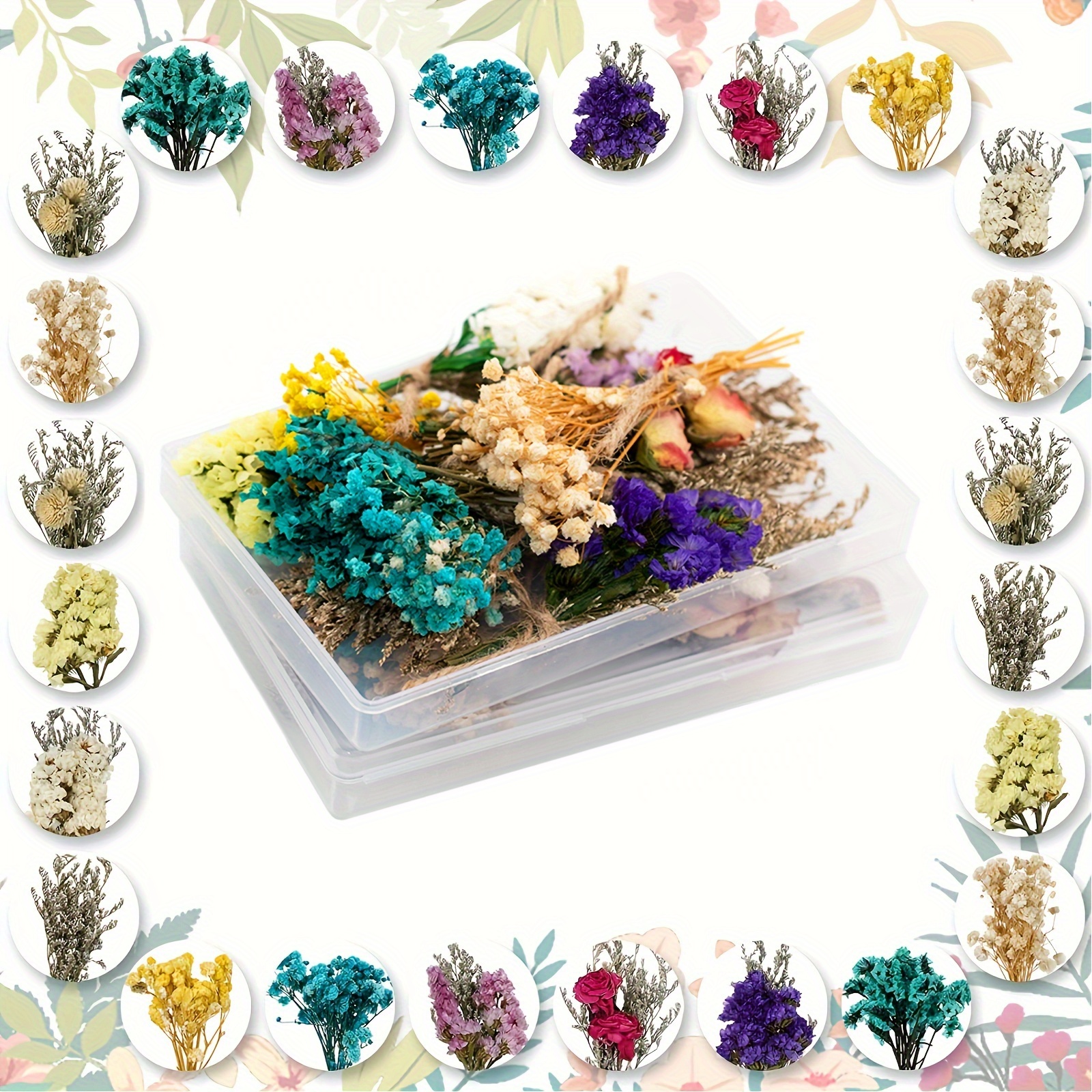 1 Box Random Style Mini Dried Flowers Bouquets Kit, Real Dried Pressed  Flowers And Leaves Plant Stem Bundle For Resin, DIY Crafts, Scrapbook,  Christm