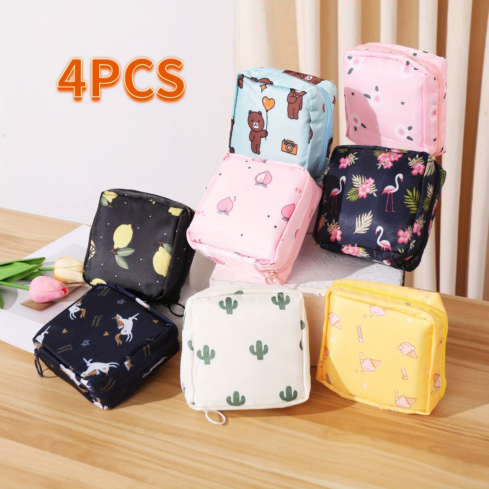 Large Capacity Sanitary Napkin Storage Bag Cute Portable - Temu