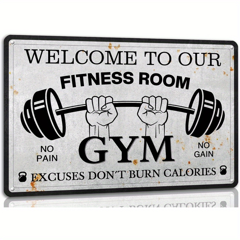 Welcome Fitness Room Metal Tin Sign Home Gym Sign Gym Room - Temu
