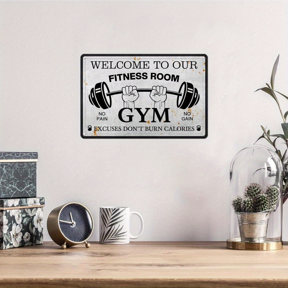 Welcome Fitness Room Metal Tin Sign Home Gym Sign Gym Room - Temu Canada