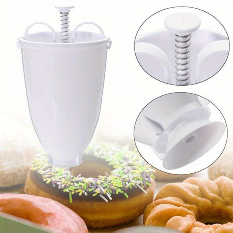 Máquina para hacer donas, mini fabricante de donuts, aspecto elegante,  revestimiento antiadherente para el hogar (enchufe de EE. UU. 110 V 10 A)