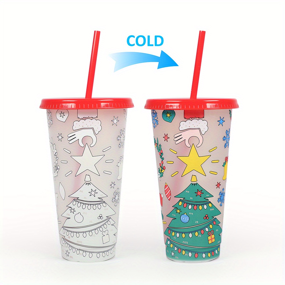 Christmas Cups With Straws