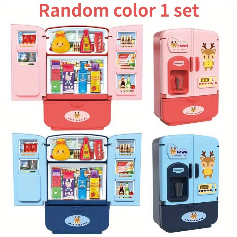 Kids Kitchen Toy Refrigerator Pretend Fridge Refrigerator Toy