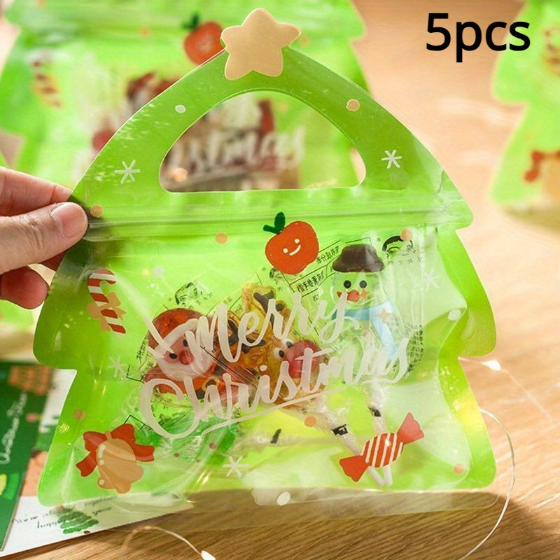 StoBag 50pcs Marry Christmas Candy Packaging Ziplock Bags Snack