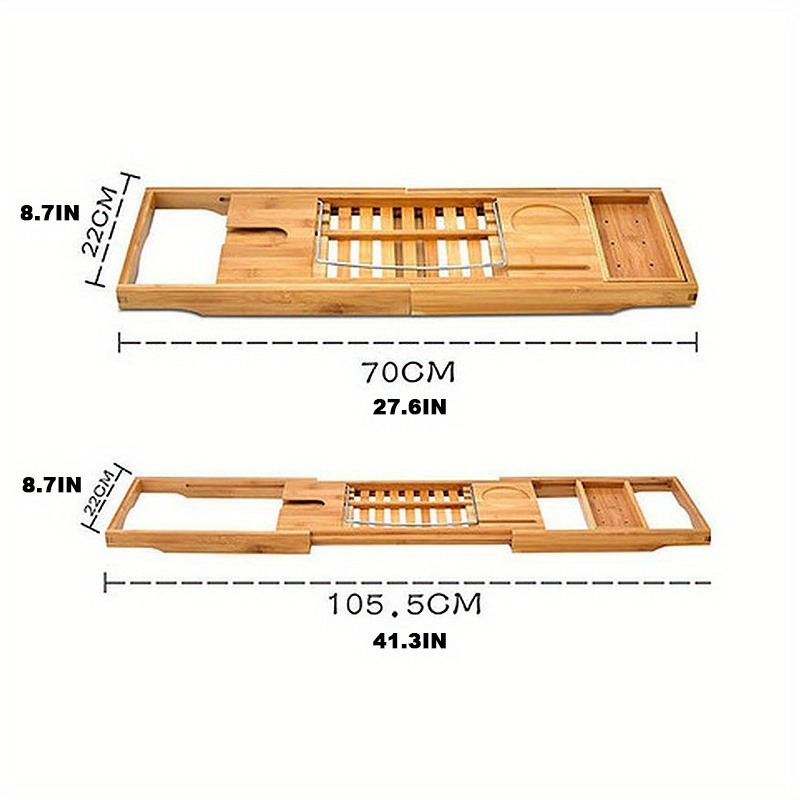 Bathtub Tray, Expandable Bathtub Caddy Tray, Bath Shelf Storage Rack,  Multifunctional Bathtub Tub Organizer, Bathroom Accessories - Temu