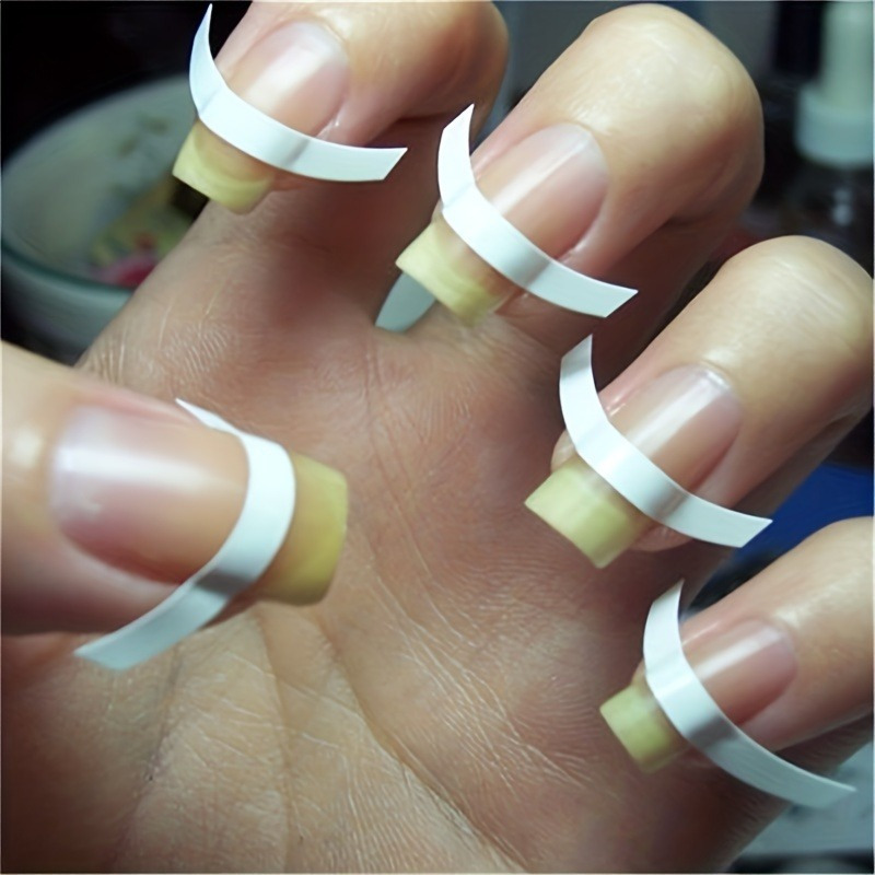 24pcs,French Manicure Nail Stickers, Nail Art Tips Guides For DIY  Decoration Stencil Tools