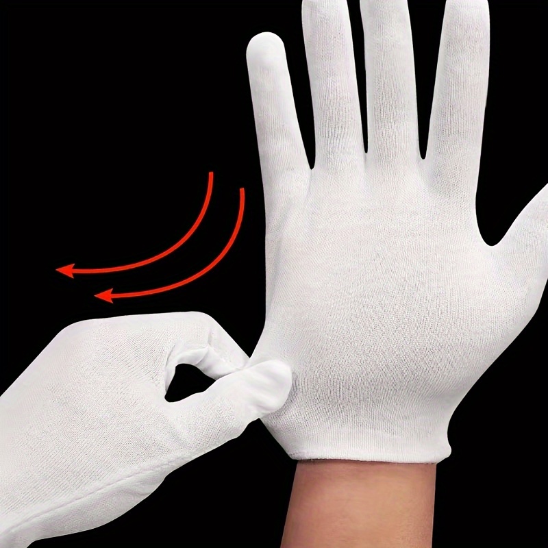 5Pairs (10pcs) gants hydratants pendant la nuit gants en coton pour mains  sèches eczéma gants en coton blanc