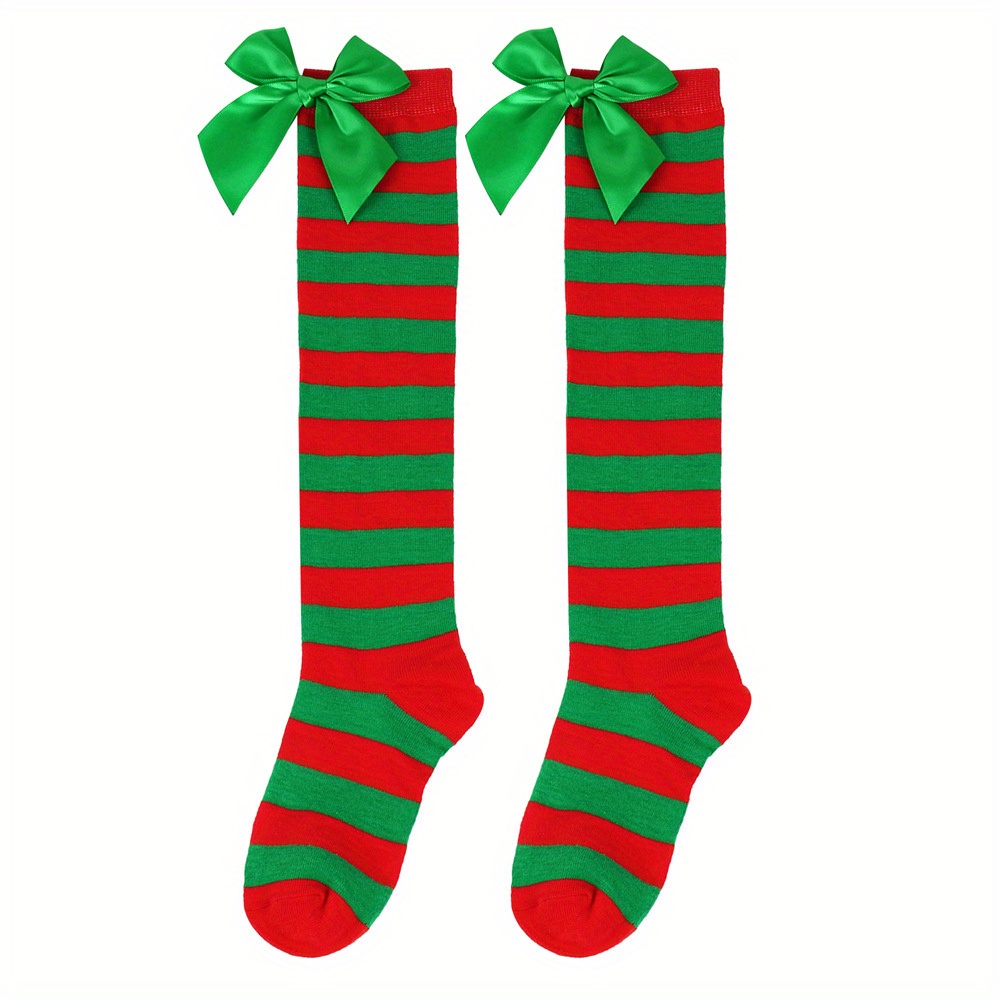 Calcetines altos a la rodilla de tres rayas unisex de algodón, calcetines  altos hasta la rodilla (blanco en rayas rojas/negras, rojo en rayas  blancas