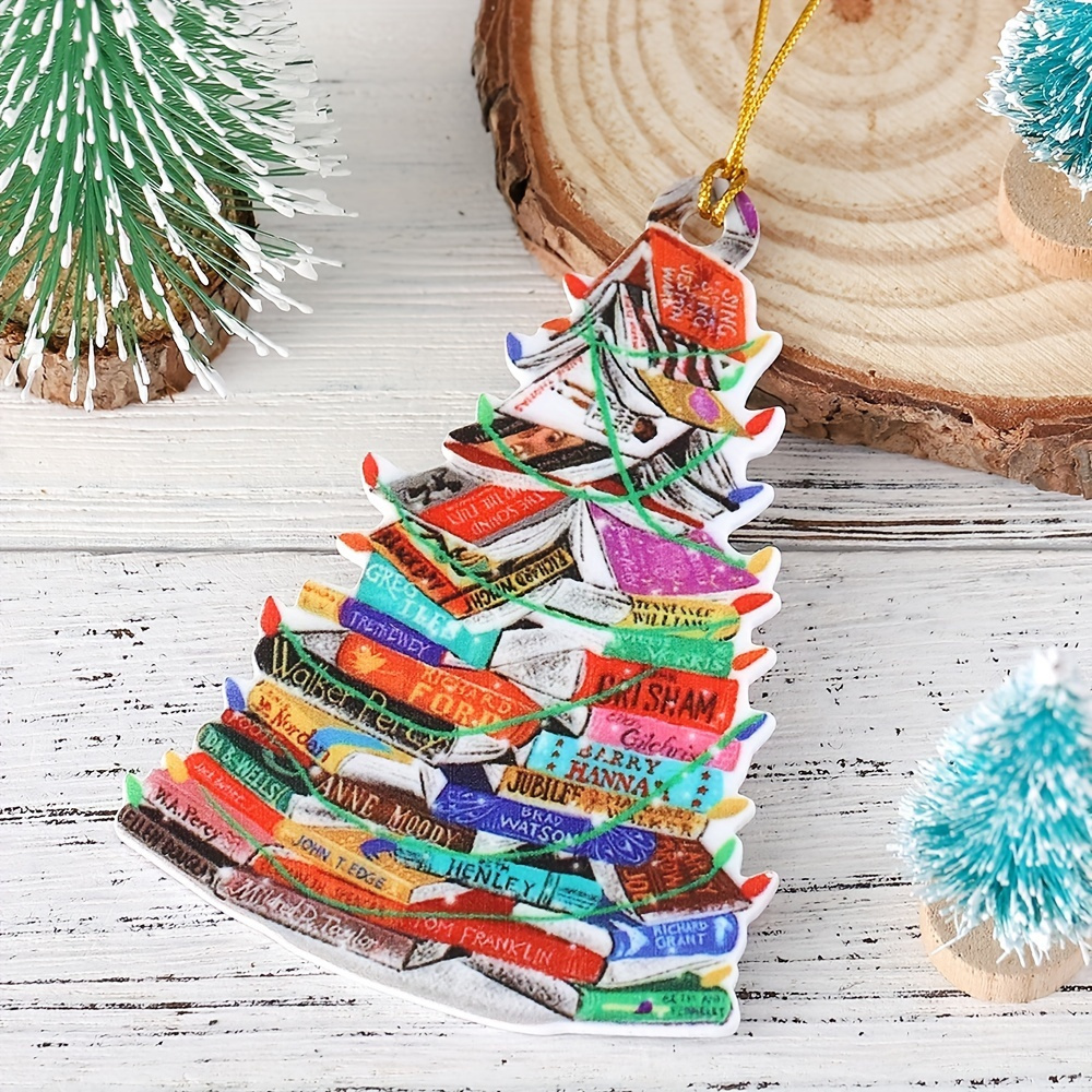 Acrylic Book Christmas Tree Pendant,hanging Christmas Decorations