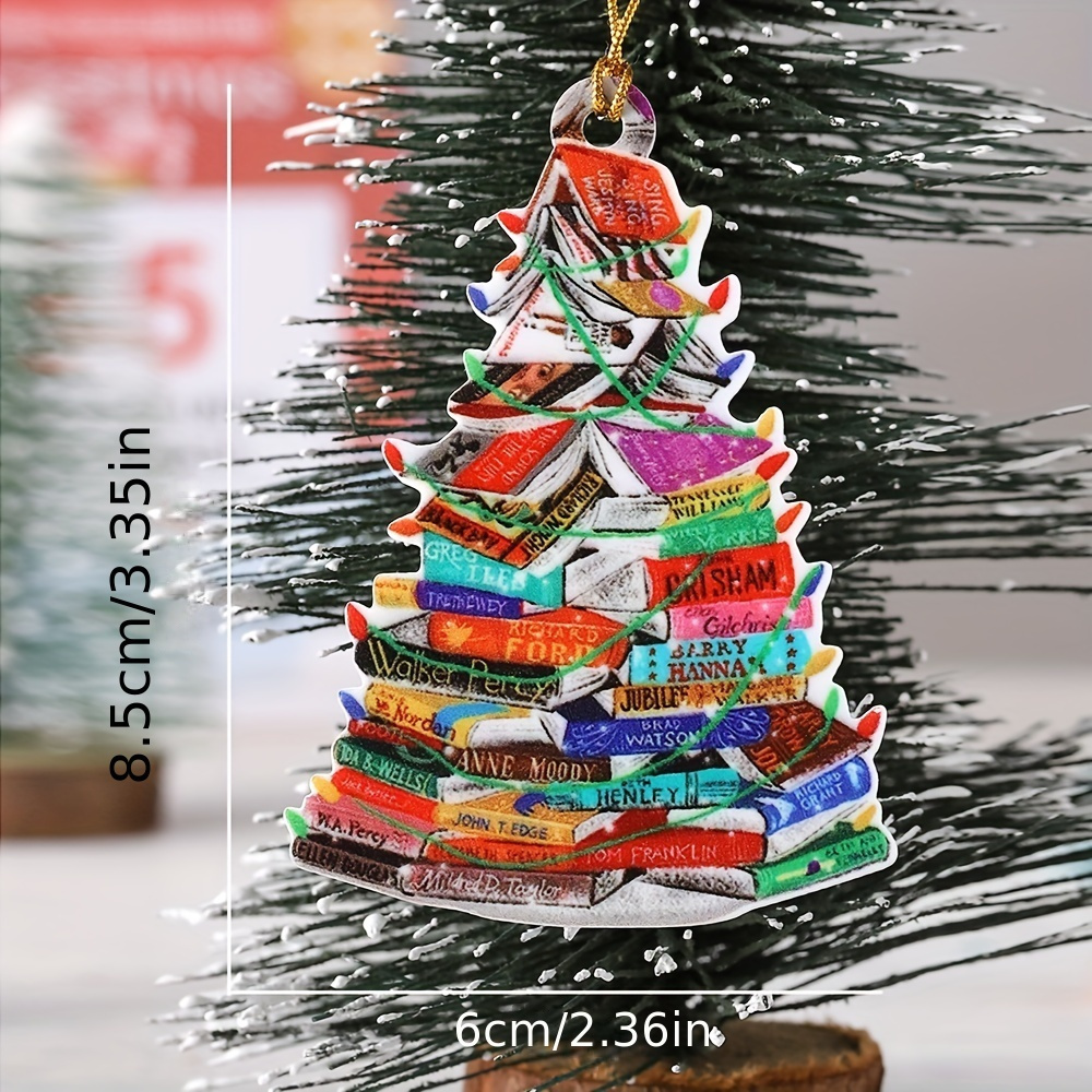 Acrylic Book Christmas Tree Pendant,hanging Christmas Decorations