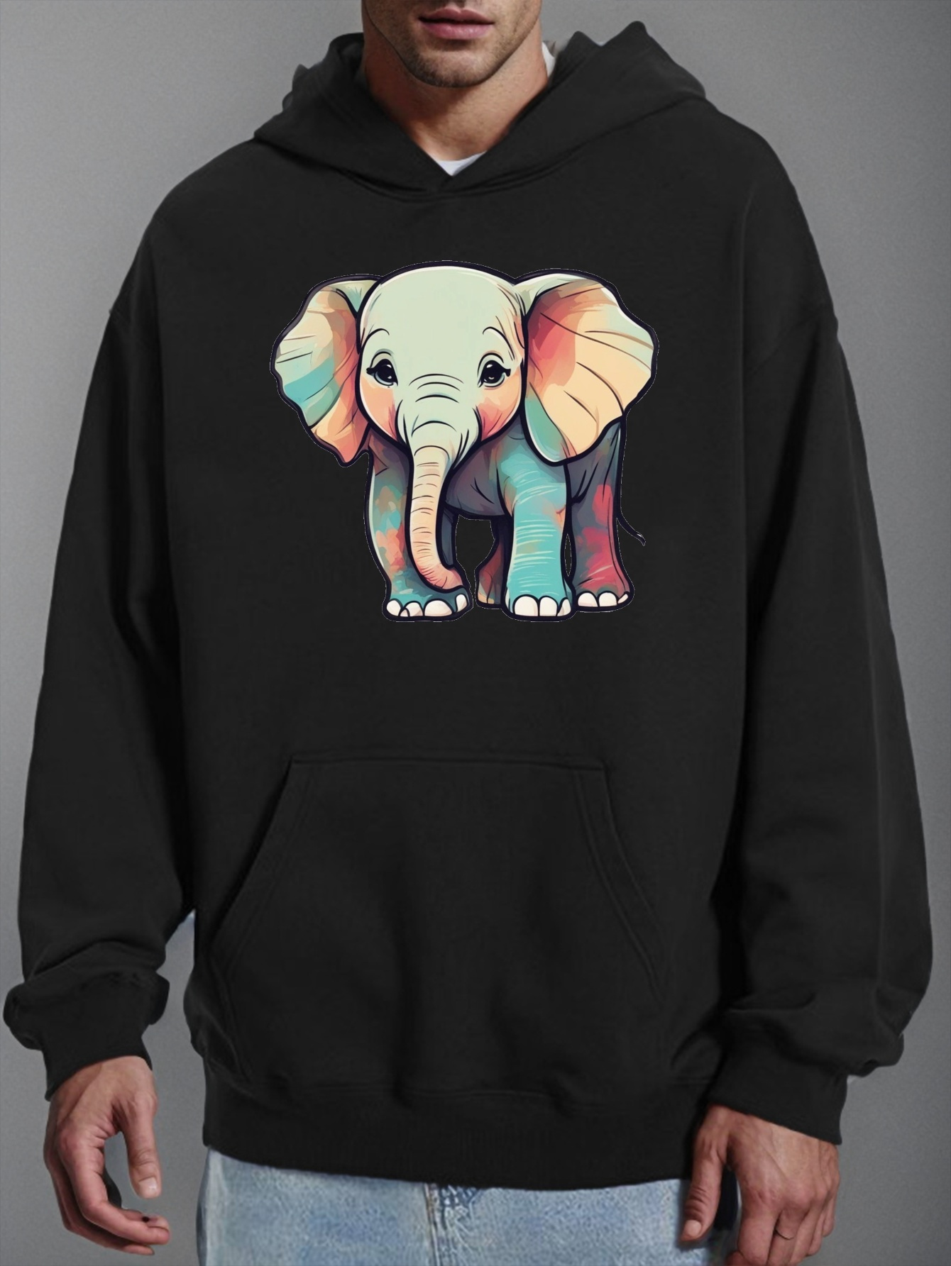 Elephant Print Hoodie Cool Hoodies Men Men s Casual Graphic Temu