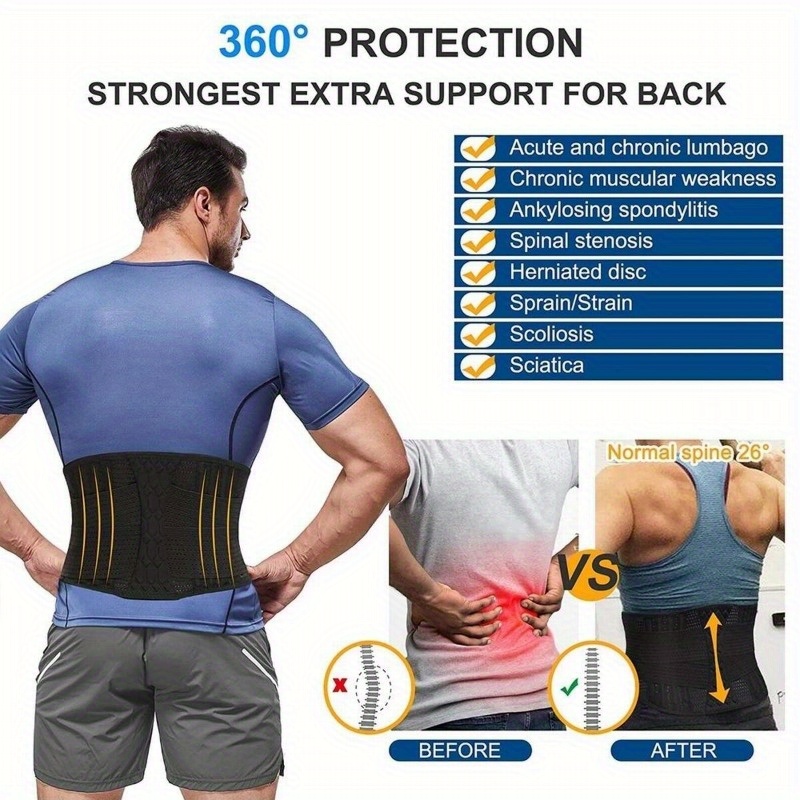 1pc Waist Belt - Breathable Compression & Adjustable Strap For Sciatica,  Herniated Disc, Scoliosis & Heavy Lifting