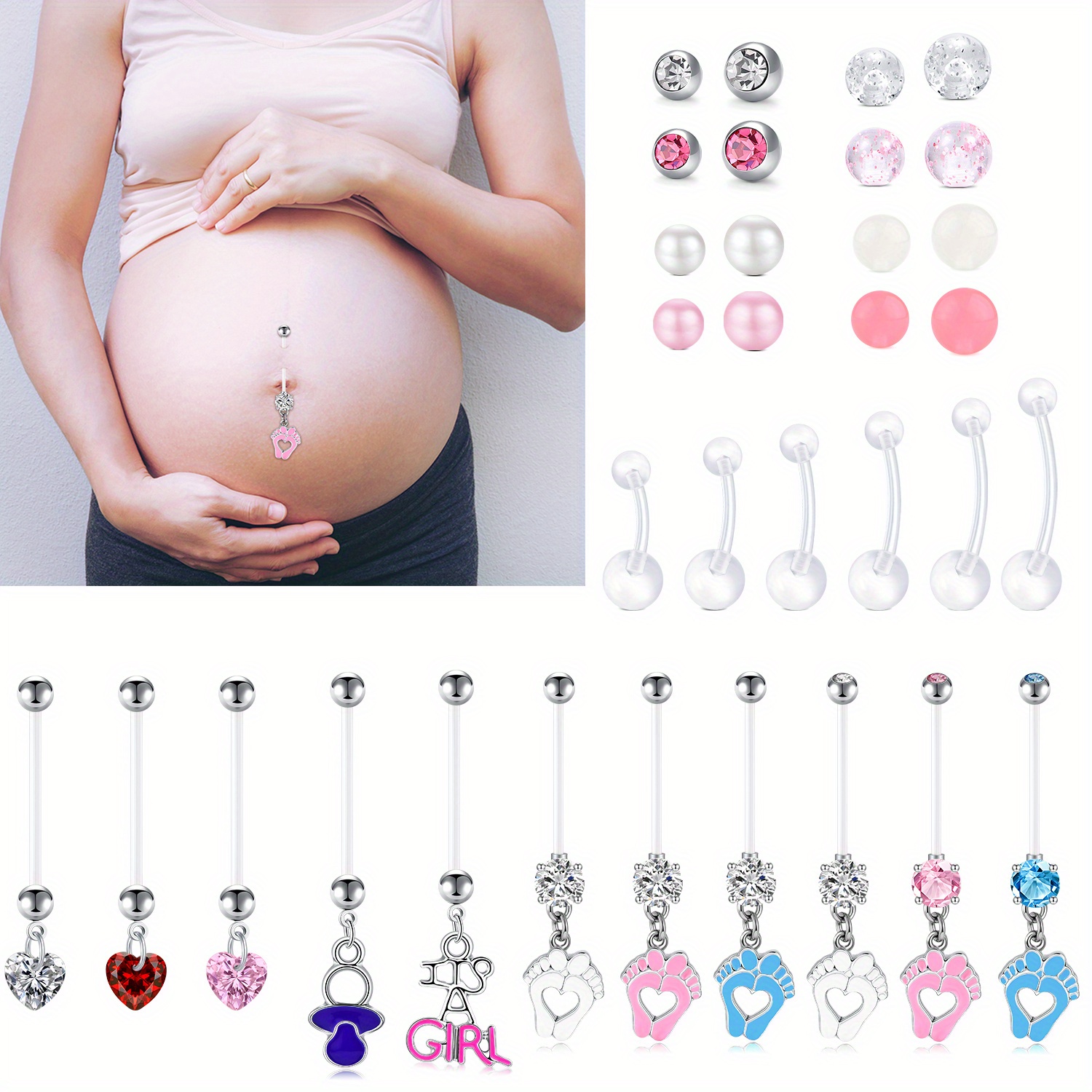 Non Piercing Belly Button Shaper Plug Silicone Navel Belly Button