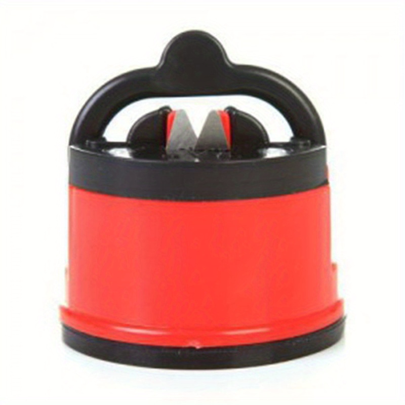 Red Suction Cup Knife Sharpener, Knife Sharpening Tool For Kitchen