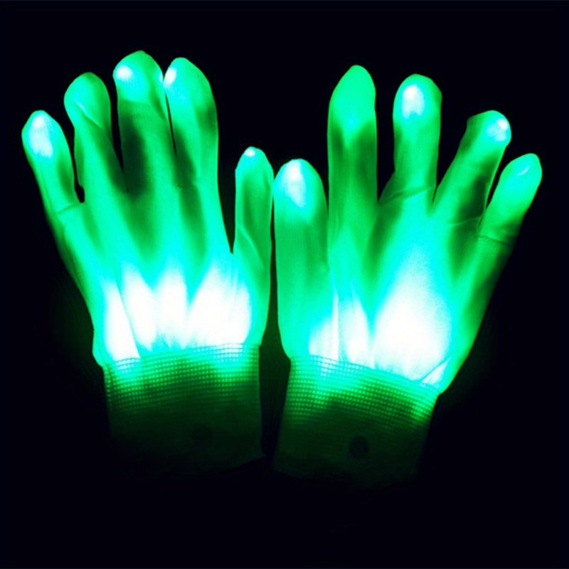 yuans Guantes LED, guantes con luz LED intermitente, guantes LED brillantes  para niños (verde)