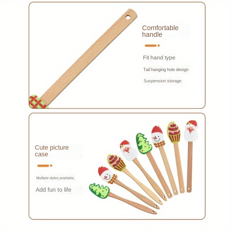 Christmas Silicone Spatulas Set Food Grade Cake Cream - Temu