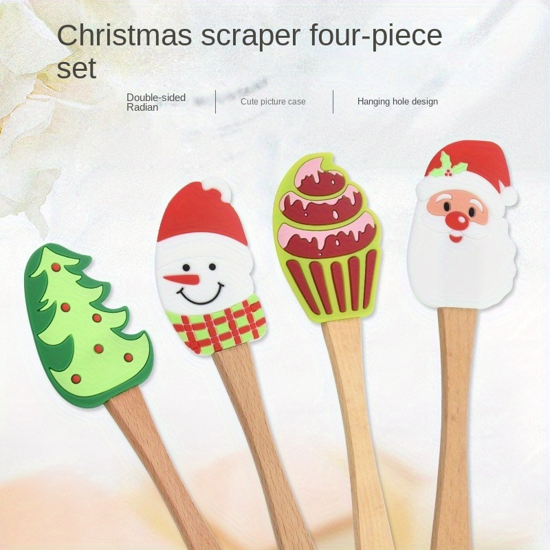 Christmas Silicone Spatulas Set Food Grade Cake Cream - Temu