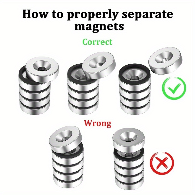 4pcs Neodymium Disc Hole Magnets w/Screws 20x5mm
