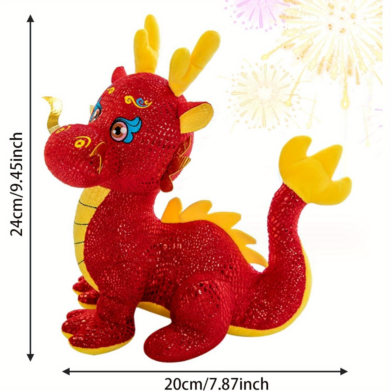 2024 New Chinese Dragon Plush Toy Soft Stuffed Animal Dragon Doll