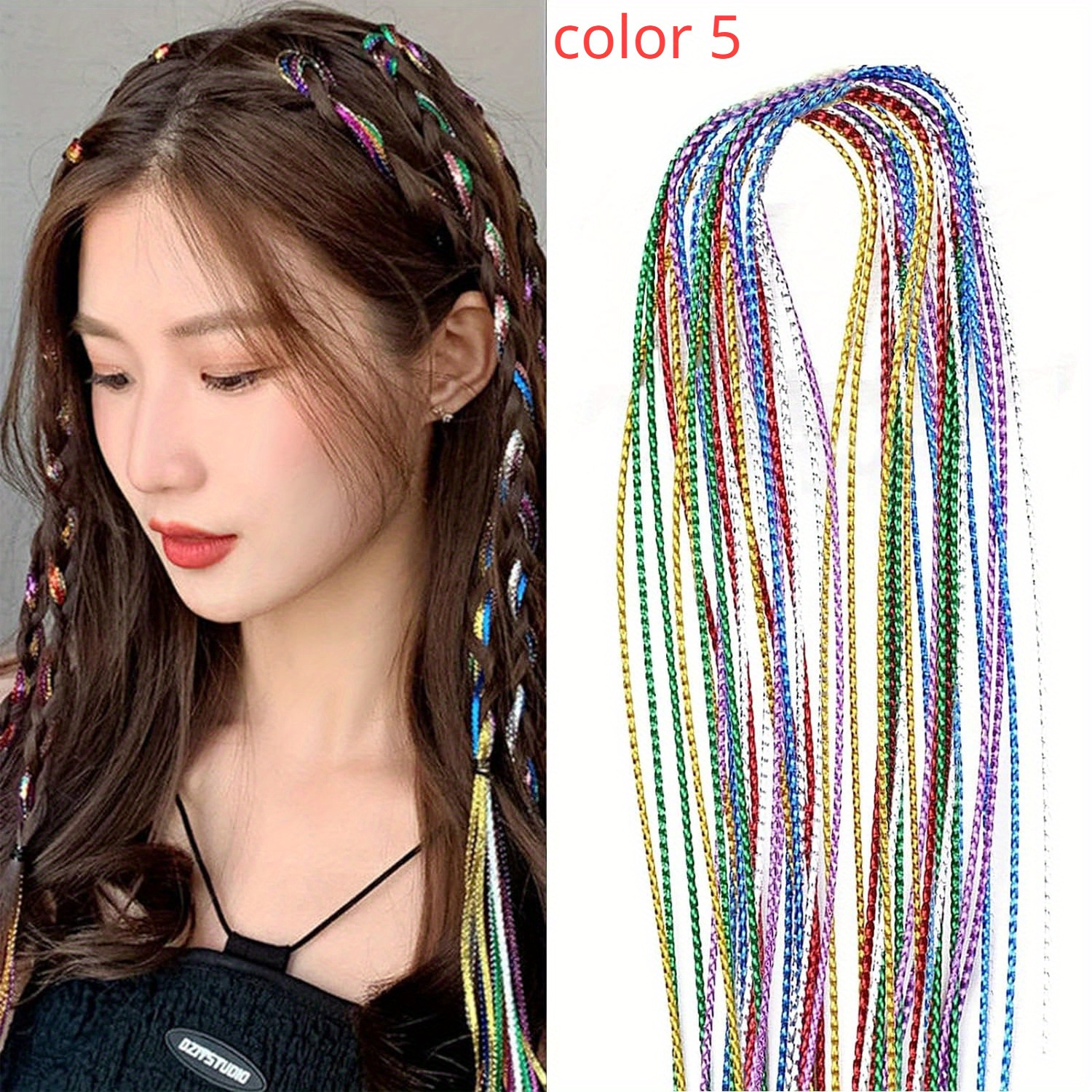 Colorful Elastic Hair Wrap String Braids Hair Rope Braiding - Temu Malaysia