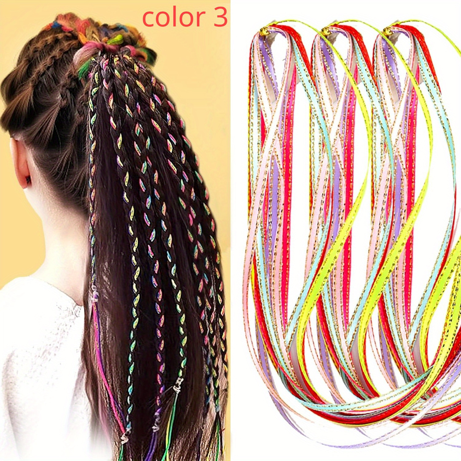 8pcs/set Colorful Elastic Hair Wrap String for Braids Hair Rope Braiding Hair Tie Stretch Fashionable Decorative Accessories,Temu
