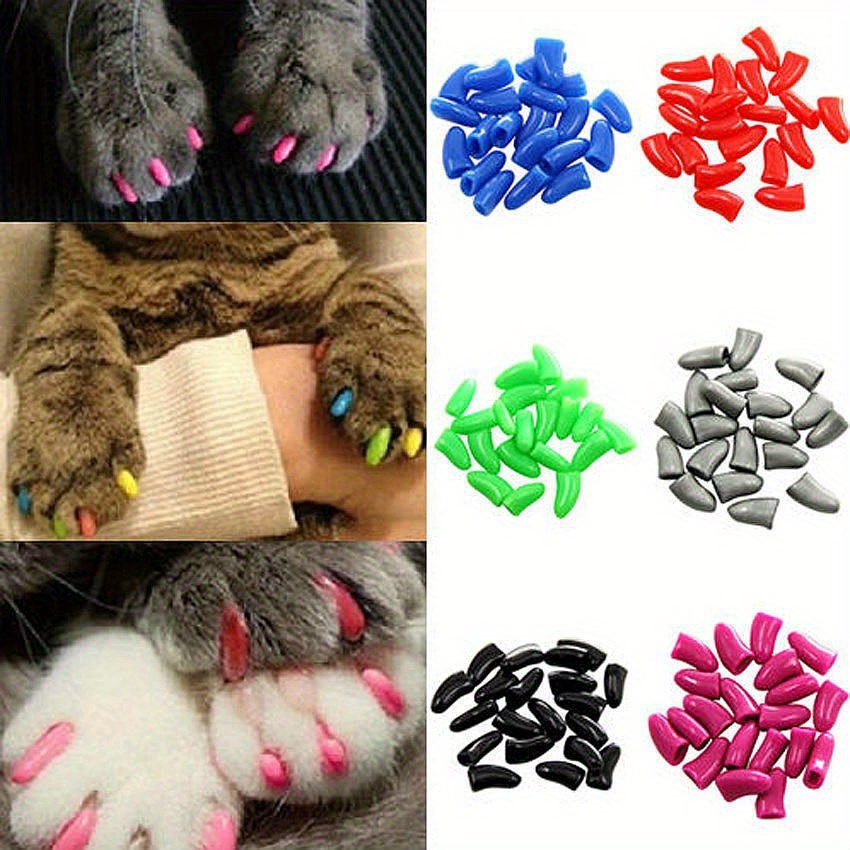 Cat Nail Cat Claw Covers With Glue And Applicators - Temu