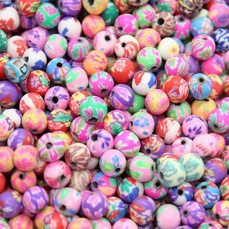 Bulk Beads Heart Beads Polymer Clay Heart Beads Assorted Beads 50