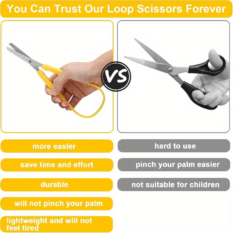 Loop Scissors for Toddlers (Kids) - Grip Scissors Loop Handle - Self