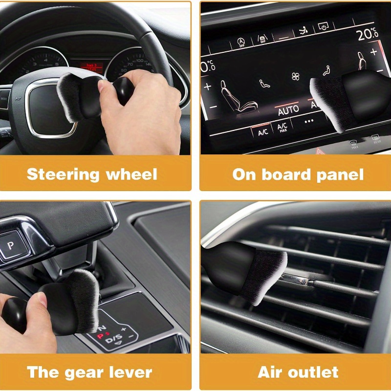Cleaning Brush for Air Vents, Car AC Vent Detailing Brush with Wooden  Handle, Soft Bristle Dust Collector Cleaning Brush for AC Vent Dashboard  Leather Seats 
