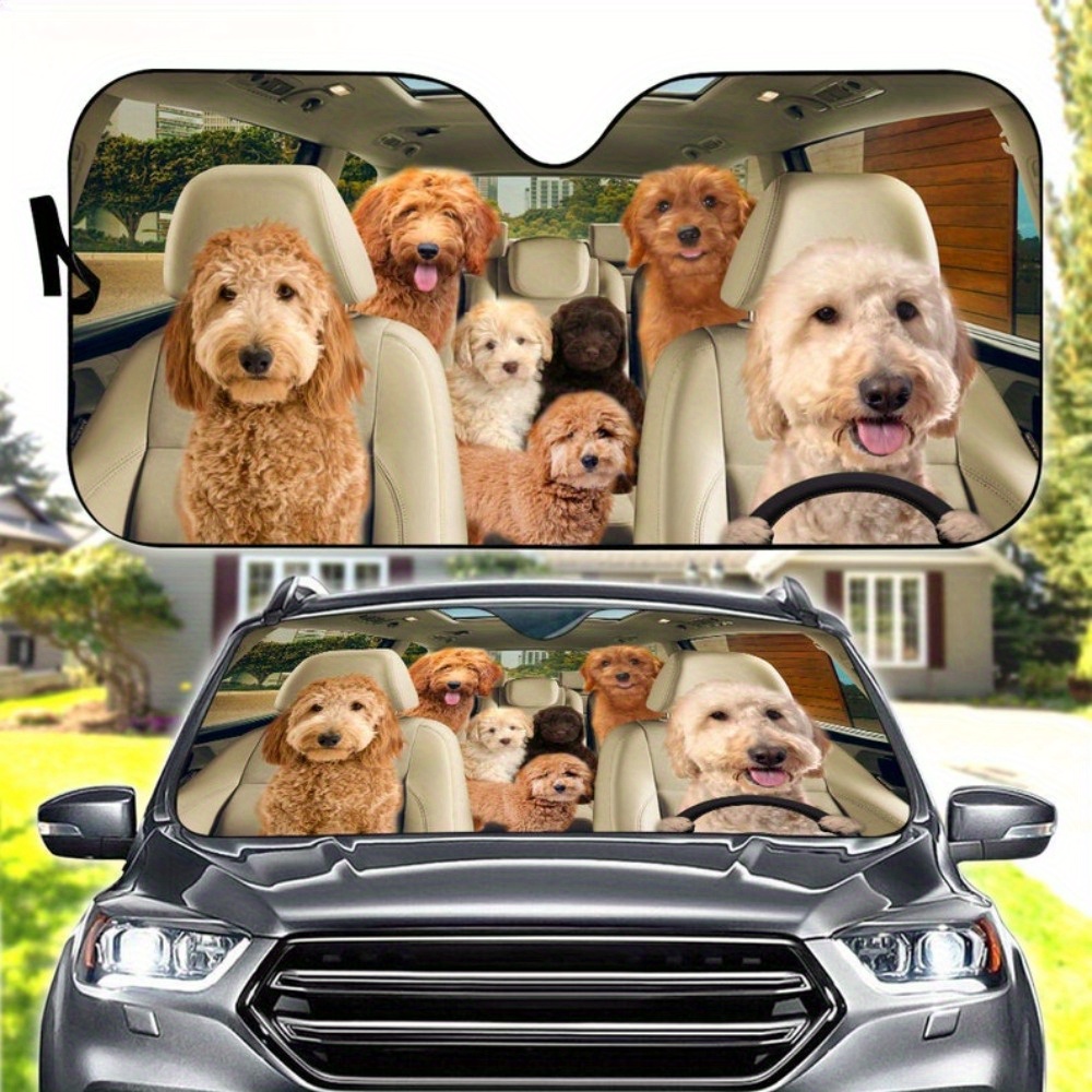 

Goldendoodle Car Sunshade, Goldendoodle Car Decoration, Dog Windshield, Dog Lovers Gift, Dog Car Sunshade