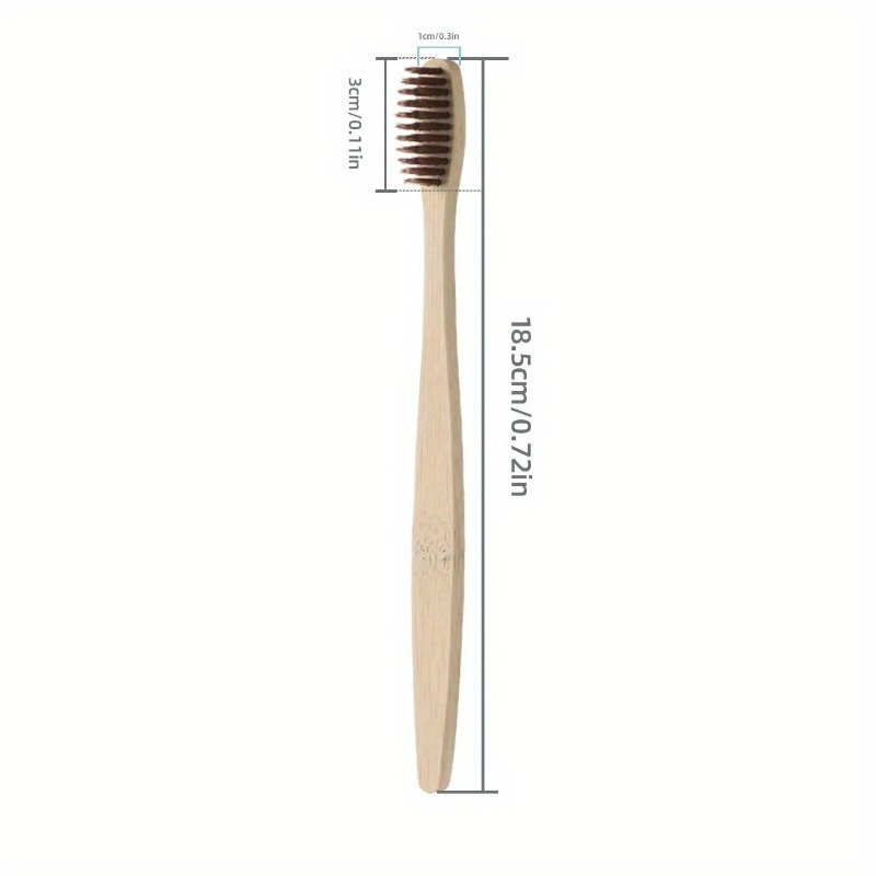 10pcs Bamboo Toothbrush Set, Eco-Friendly Single Cowhide Wrapped, Natural