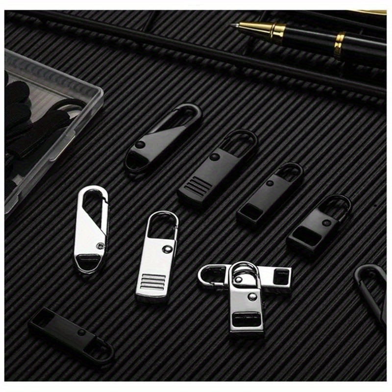 6pcs Replacement Zipper Pull, Detachable Zipper Pull Tabs Metal Zipper Pull  Cord Extender Zipper Pull Repair Kit for Jackets Jeans Boots Backpacks