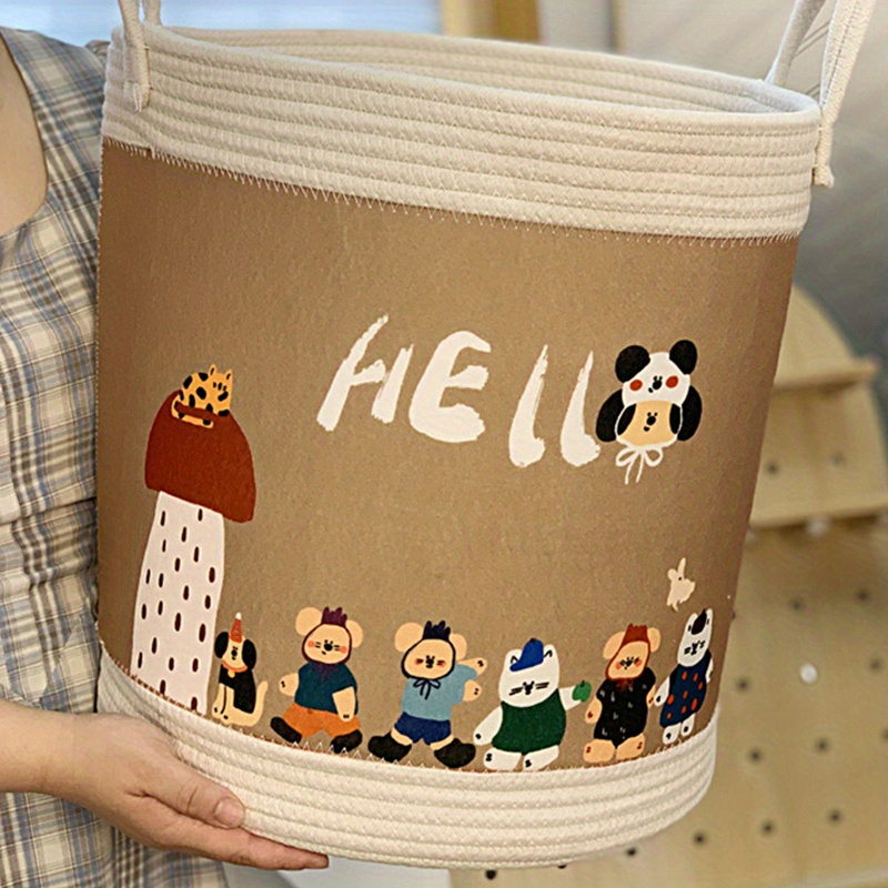 Household Cartoon Storage Bucket Toy Doll Storage - Temu