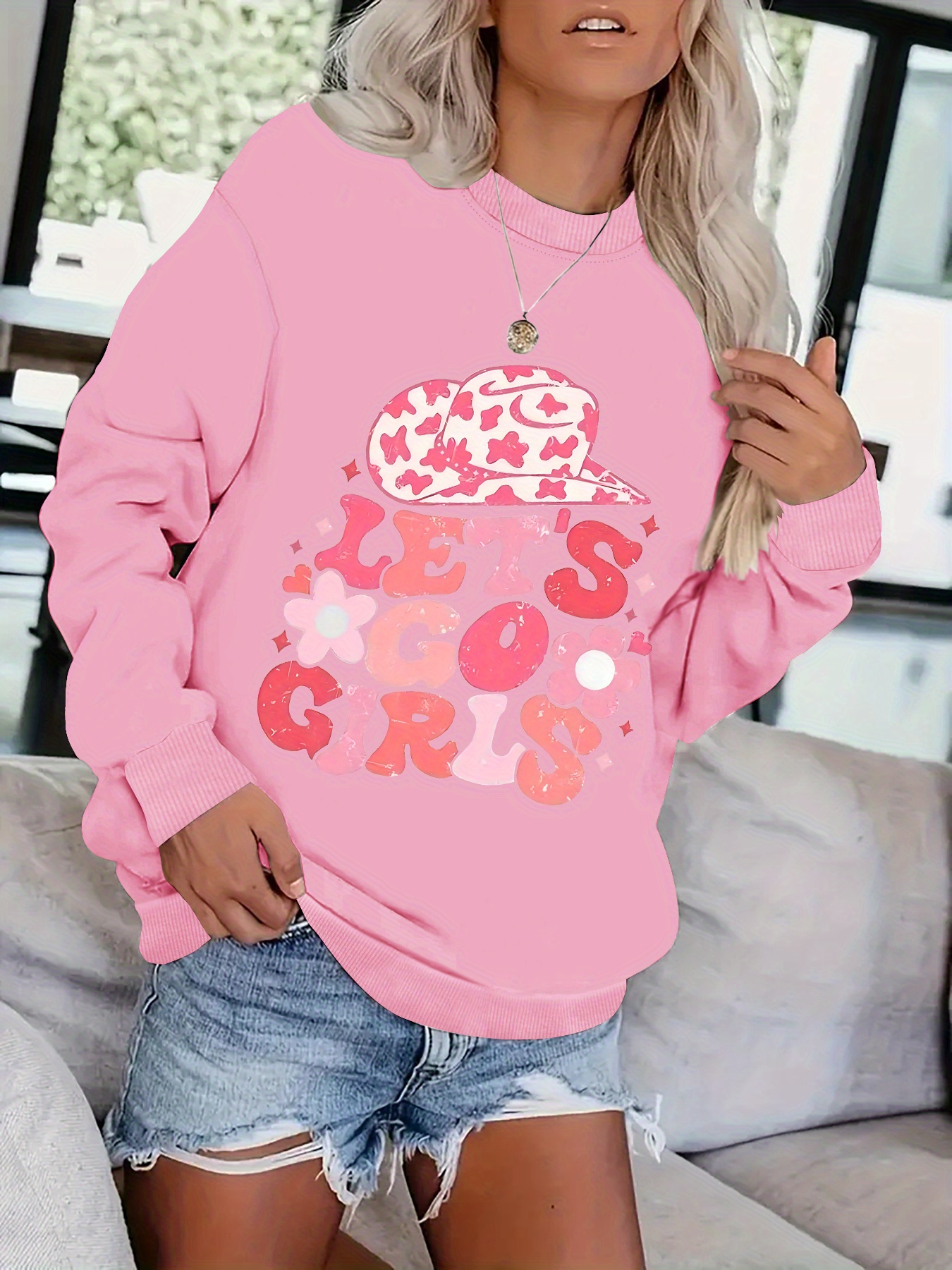 Crew clothing best sale pink sweatshirt