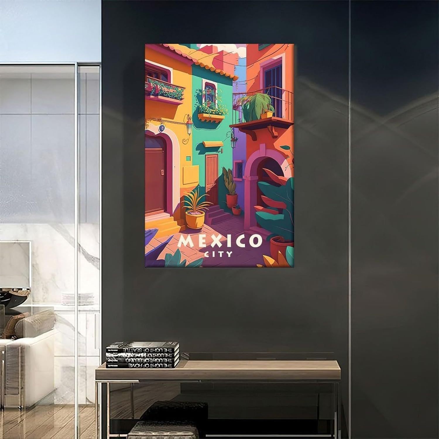 Mexico Vintage Travel Posters Building Canvas Painting - Temu