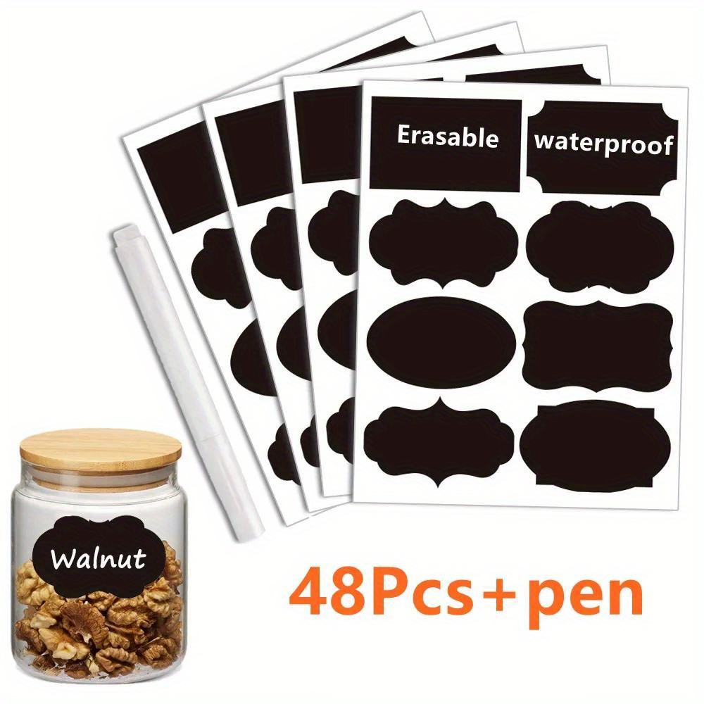 Etiquettes autocollantes Tableau Noir (48pcs) 