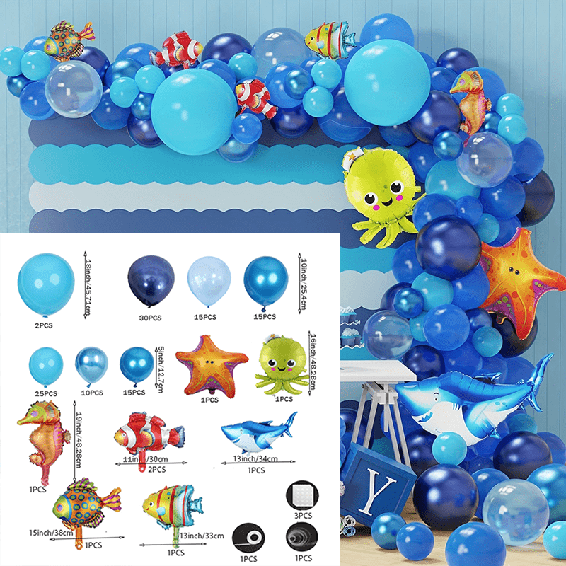 159pcs, Balloon Garland Arch Kit, Ocean Theme Party Decor, Underwater  Birthday Decor, Holiday Decor, Atmosphere Background Layout, Indoor Decor,  Party