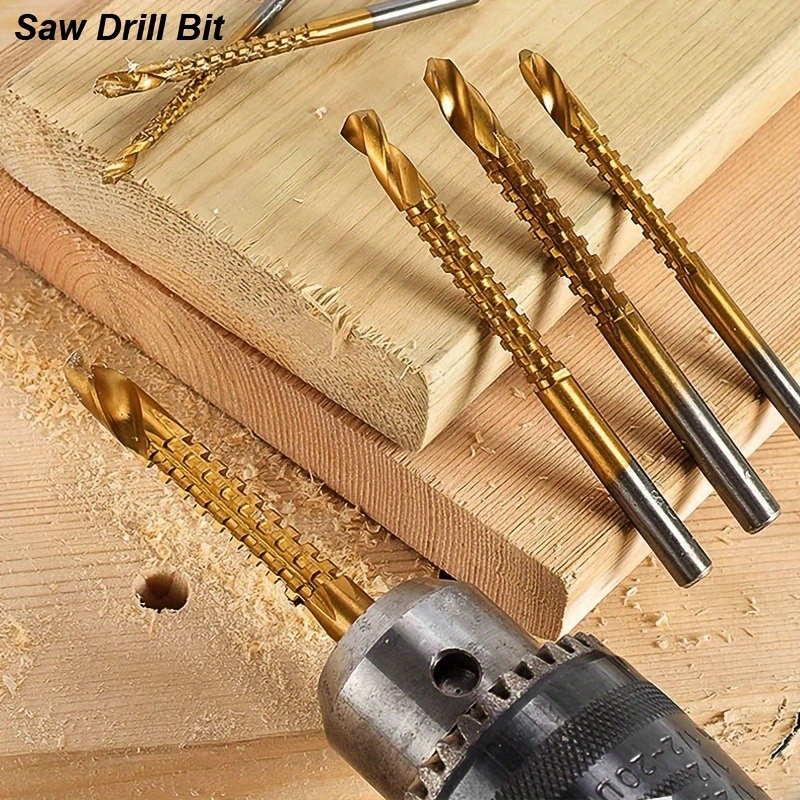 Saw Drill Bits Set: Titanium Coated Wood Aluminum Plastic - Temu