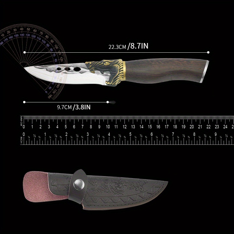 Small Fat Dolphin Knife Mini Pocket Knife Portable Chinese Block Knife Wood  Grain Outdoor Portable Express Short Knife Kitchen Fruit Knife