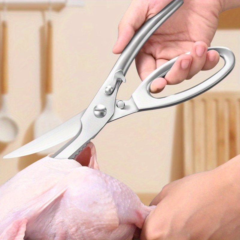 1pc Stainless Steel Kitchen Chicken Bone Scissors - Labor-Saving Food  Scissors for Strong Cutting