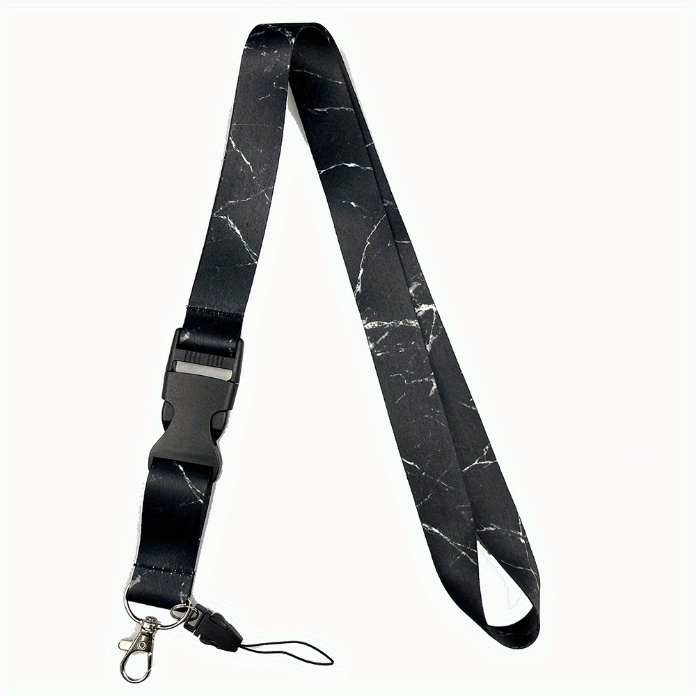 Black Marble Lanyards for Id Badges, Cute Badge Reel Heavy Duty