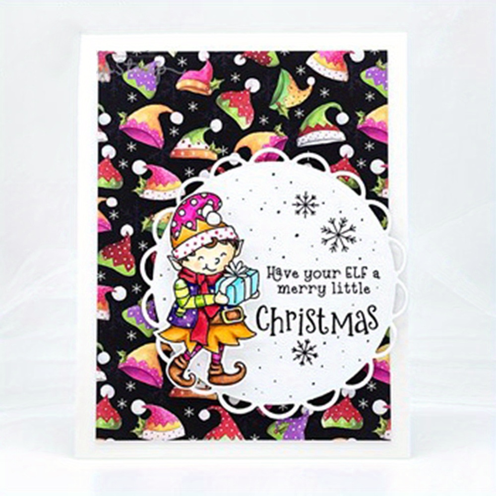 Merry Christmas Series Clear Stamps Die Sets Card Making - Temu