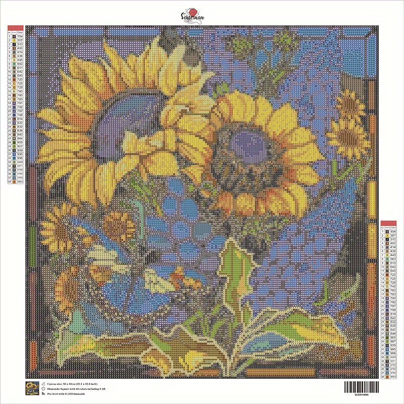 AB Diamond Painting Flowers Full Square Round Diamond Embroidery Sunflower  Mosaic Cross Stitch Kits Home Decor Handmade Gift