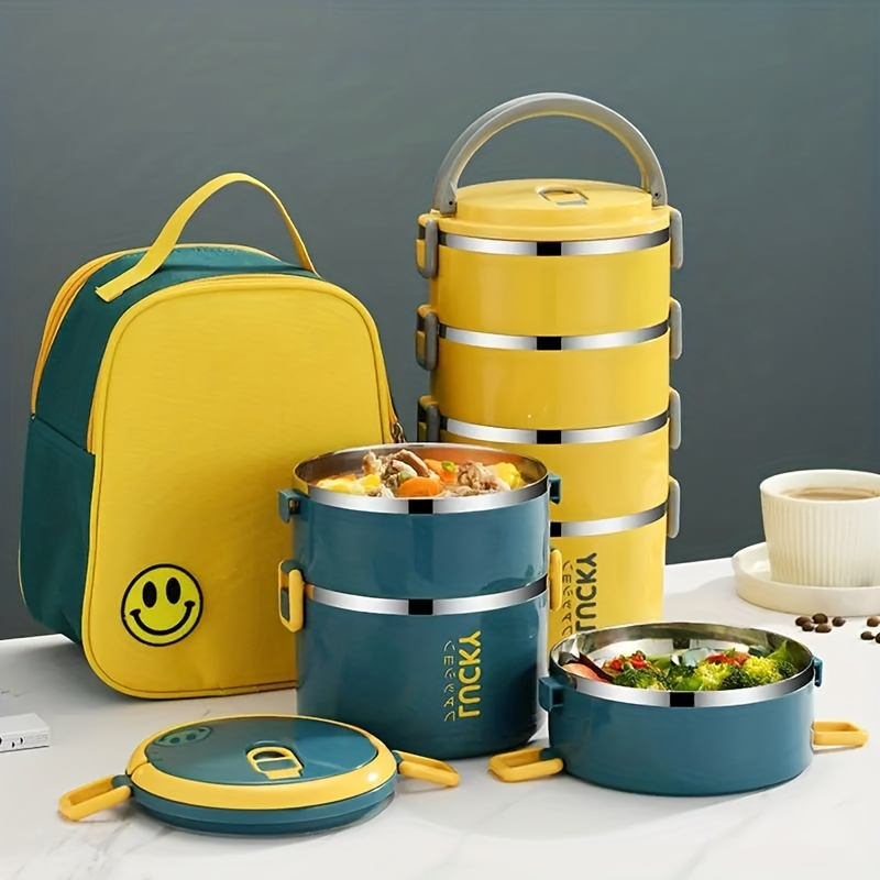 Stainless Steel Reusable Insulated Lunch Box With Lid, Portable Washable  Thermal Bento Box, For Office Workers, Children And Primary School  Students, Kitchen Supplies - Temu