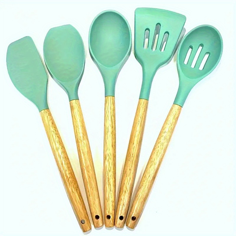 Multi Color Utensils Wood And Silicone Cooking Utensil Set (Set of 21)