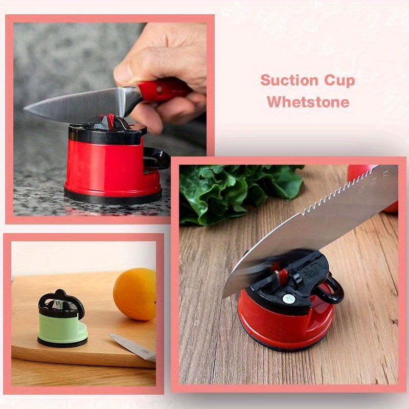 Household kitchen tools mini suction cup sharpener small metal double-sided  sharpening stone suction cup sharpening stone