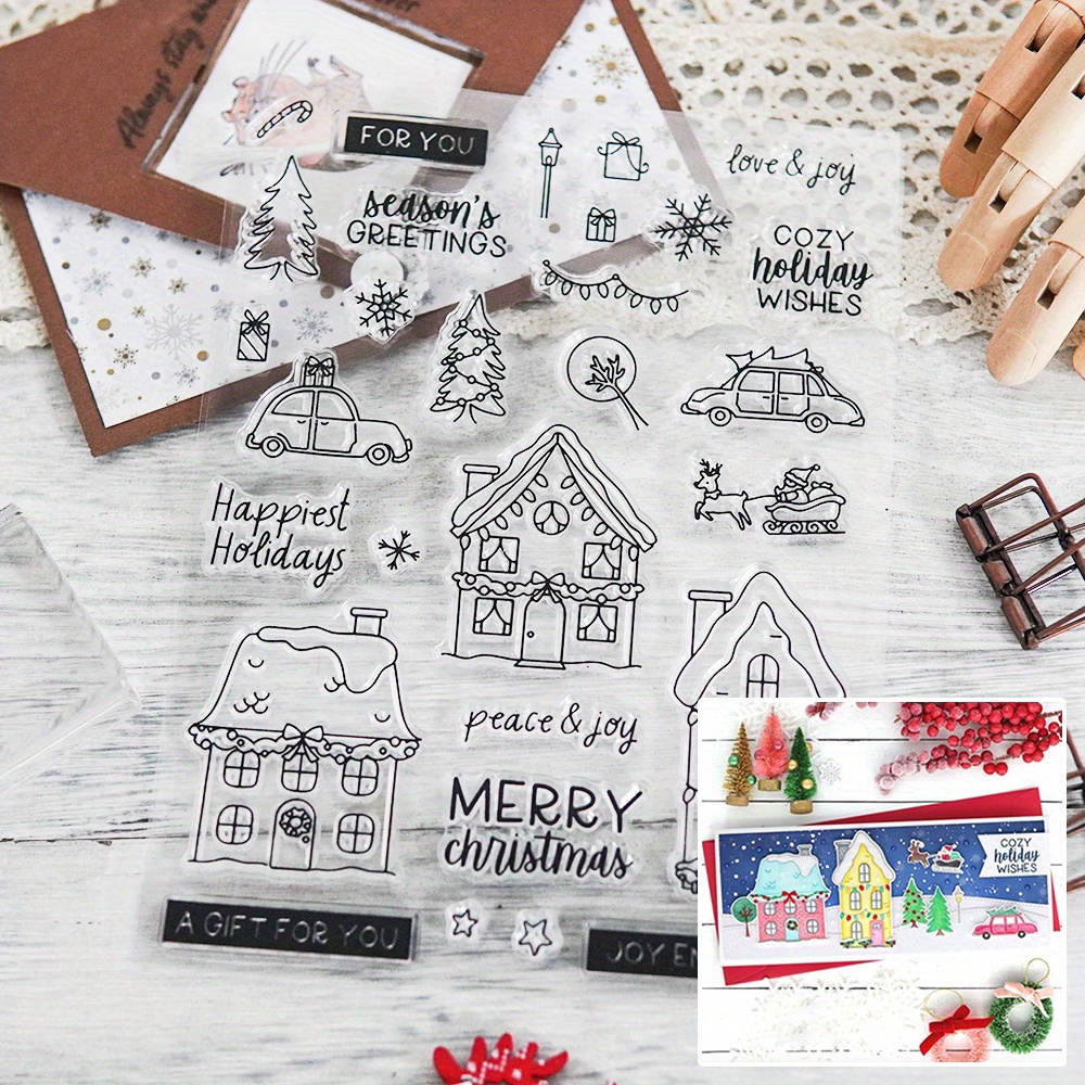 Merry Christmas Blessing Words Clear Stamps For Card Making - Temu