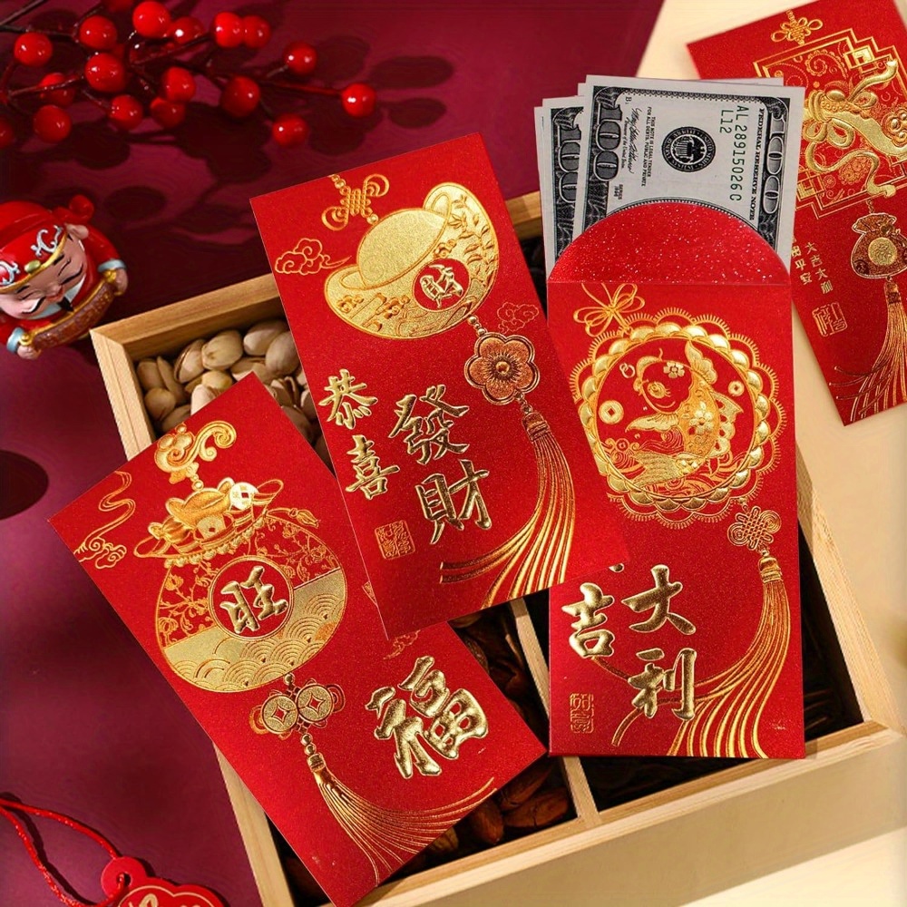 MAGICLULU 4pcs Chinese Red Envelopes 2024 Dragon Year Red Packet 3D Pop-Up  Lucky Money Envelopes Hong Bao for Spring Festival Lunar New Year Party