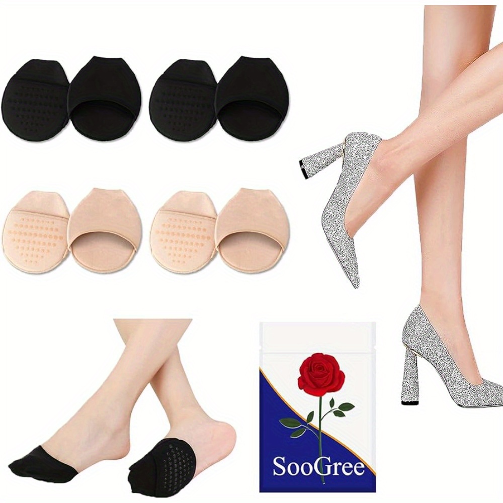 Open Five Toes Socks Forefoot Pads Anti Slip Peep Toe Half Socks Lace Toe  Topper Invisible Half Socks for High Heels/Flat Shoes/Casual Shoes/sandals