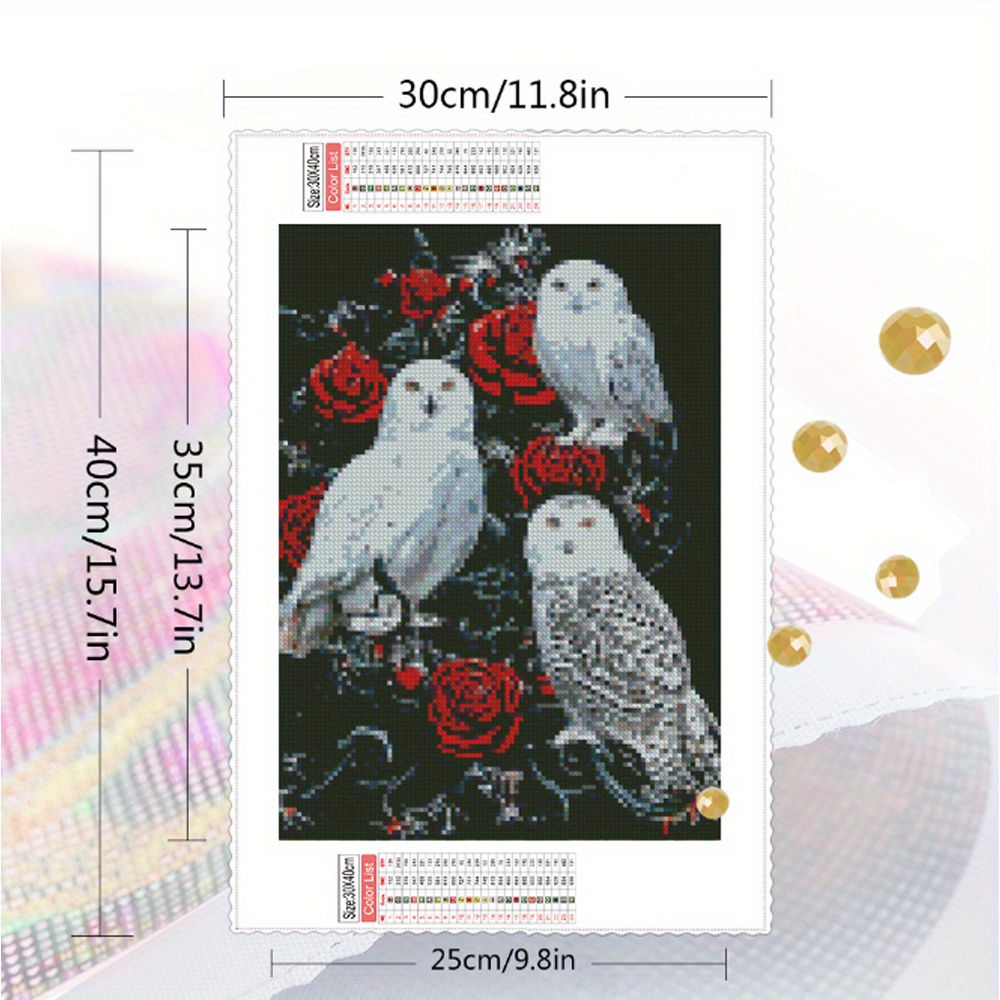 White Owl Diamond Painting Set Diy Mosaic Decorative Craft - Temu